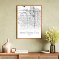 West Valley City Utah Map Poster - GroovyGrove