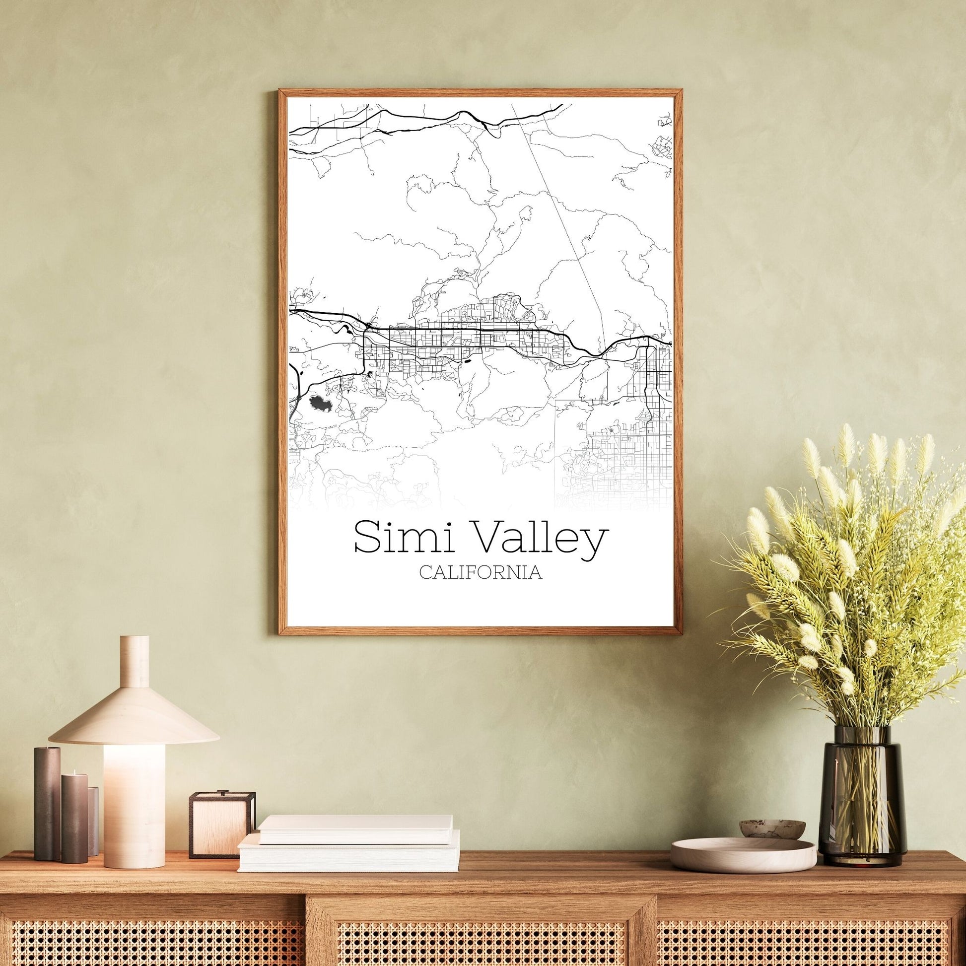 Simi Valley California City Map Poster - GroovyGrove