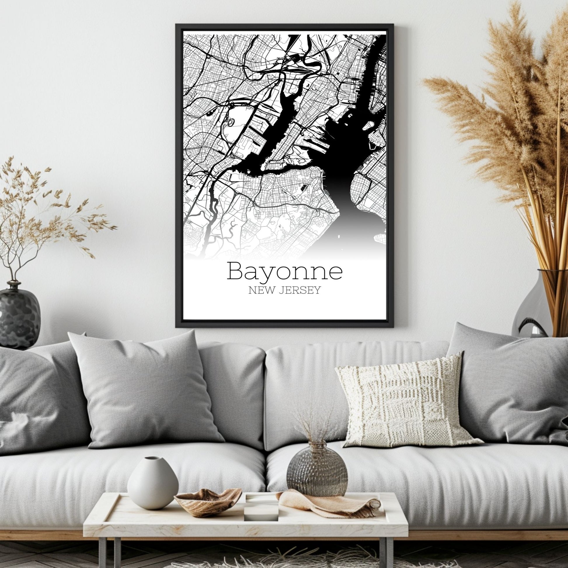 Bayonne New Jersey City Map Poster - GroovyGrove