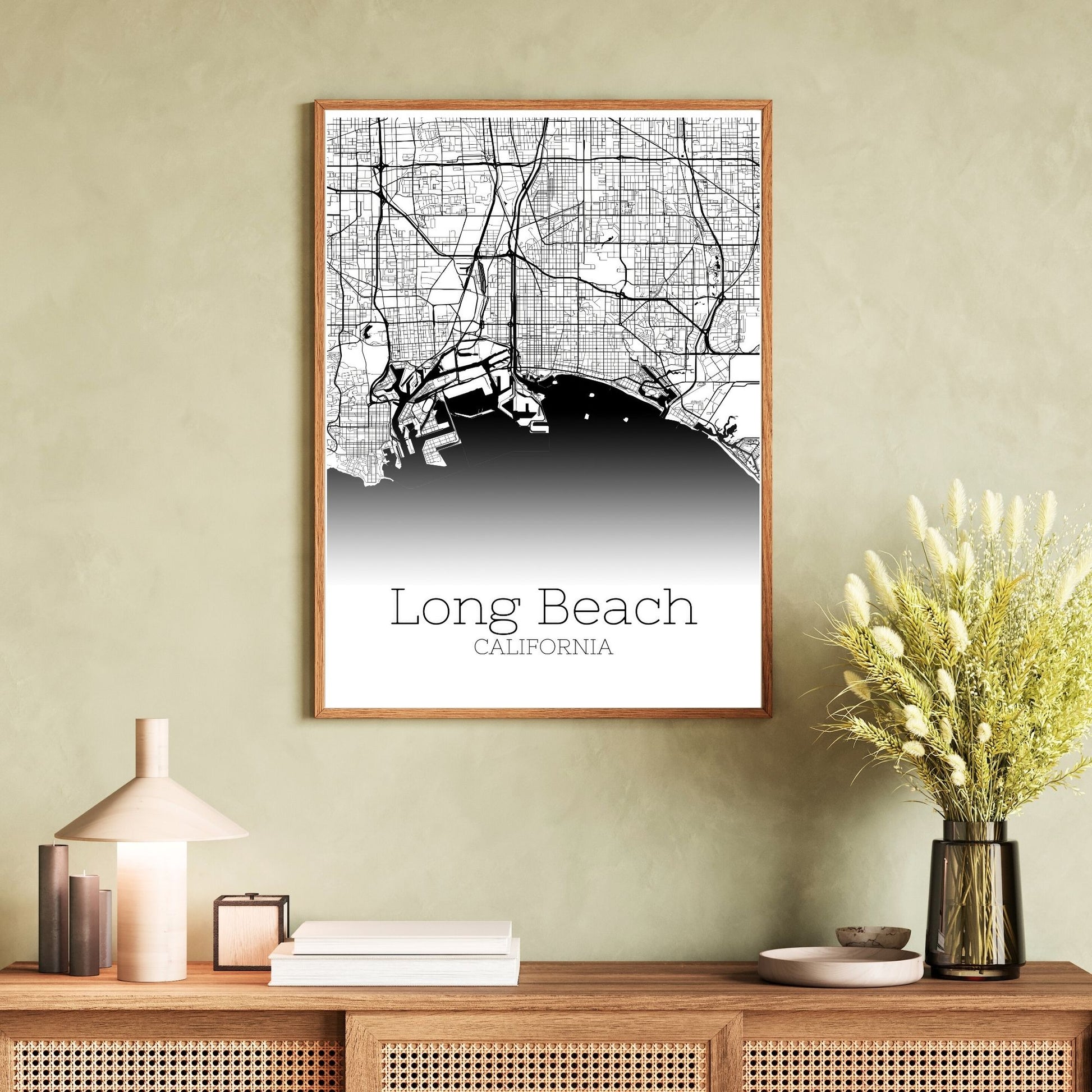 Long Beach California City Map Poster - GroovyGrove