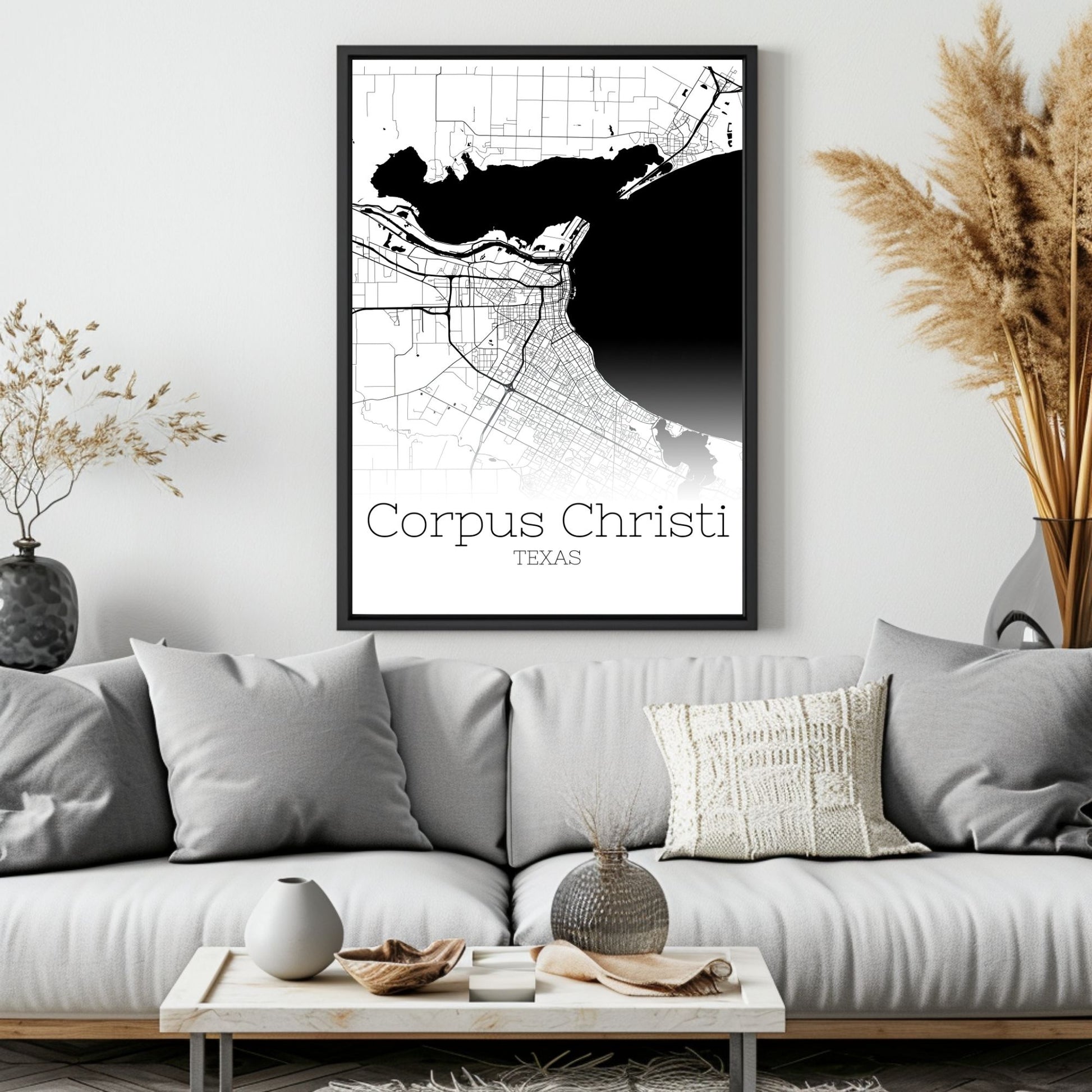 Corpus Christi Texas City Map Poster - GroovyGrove