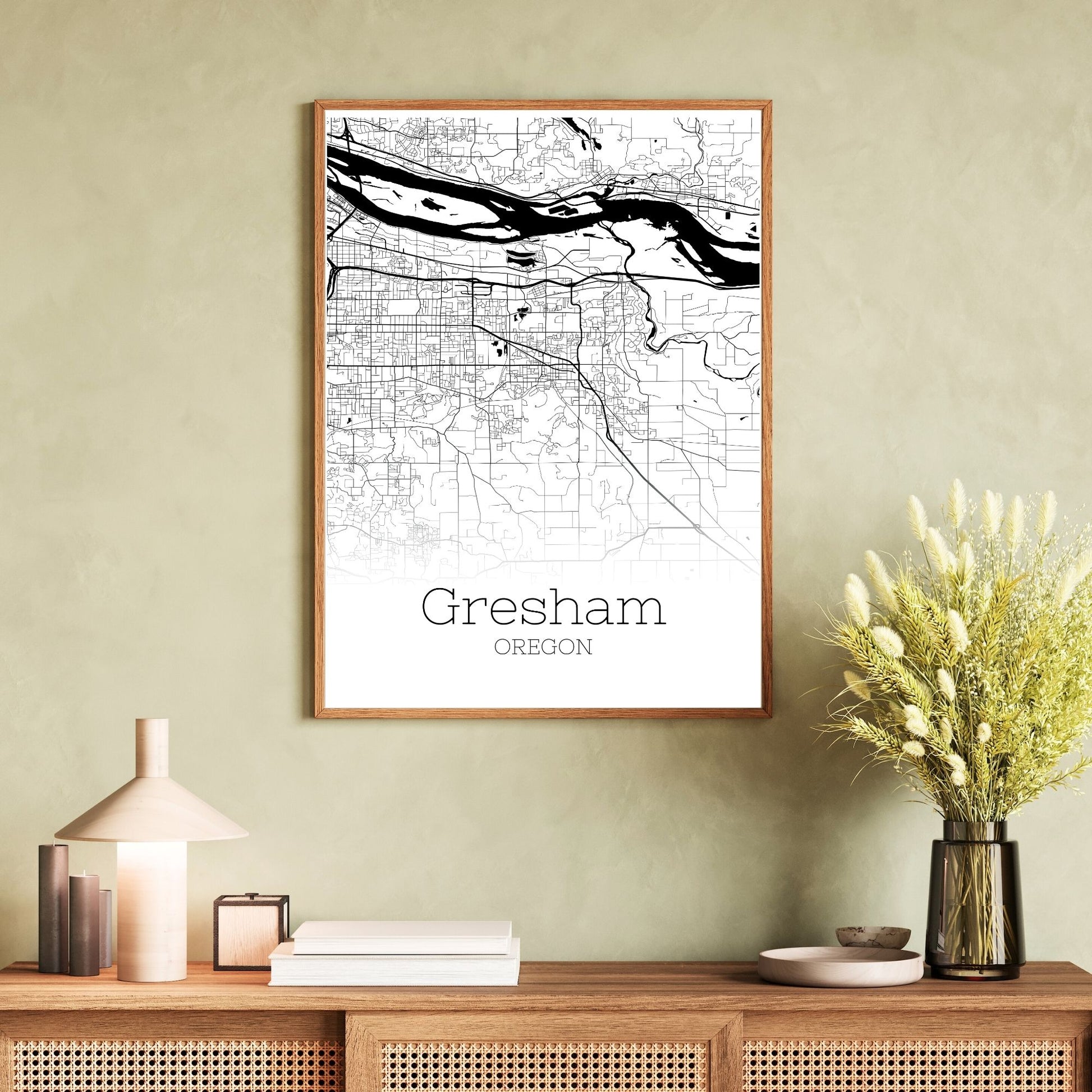 Gresham Oregon City Map Poster - GroovyGrove