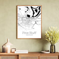 Pine Bluff Arkansas City Map Poster - GroovyGrove