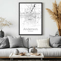 Anderson Indiana City Map Poster - GroovyGrove