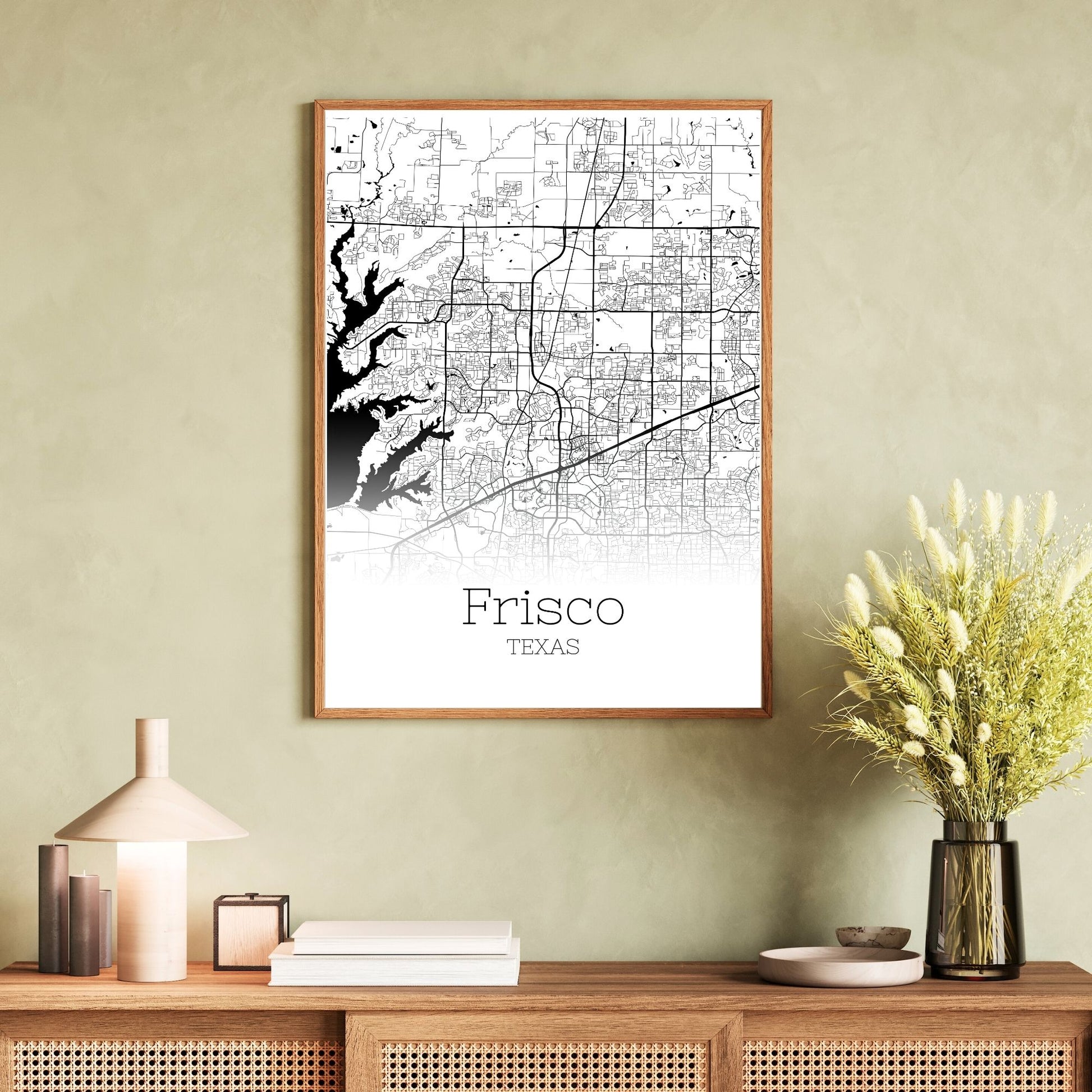 Frisco Texas City Map Poster - GroovyGrove