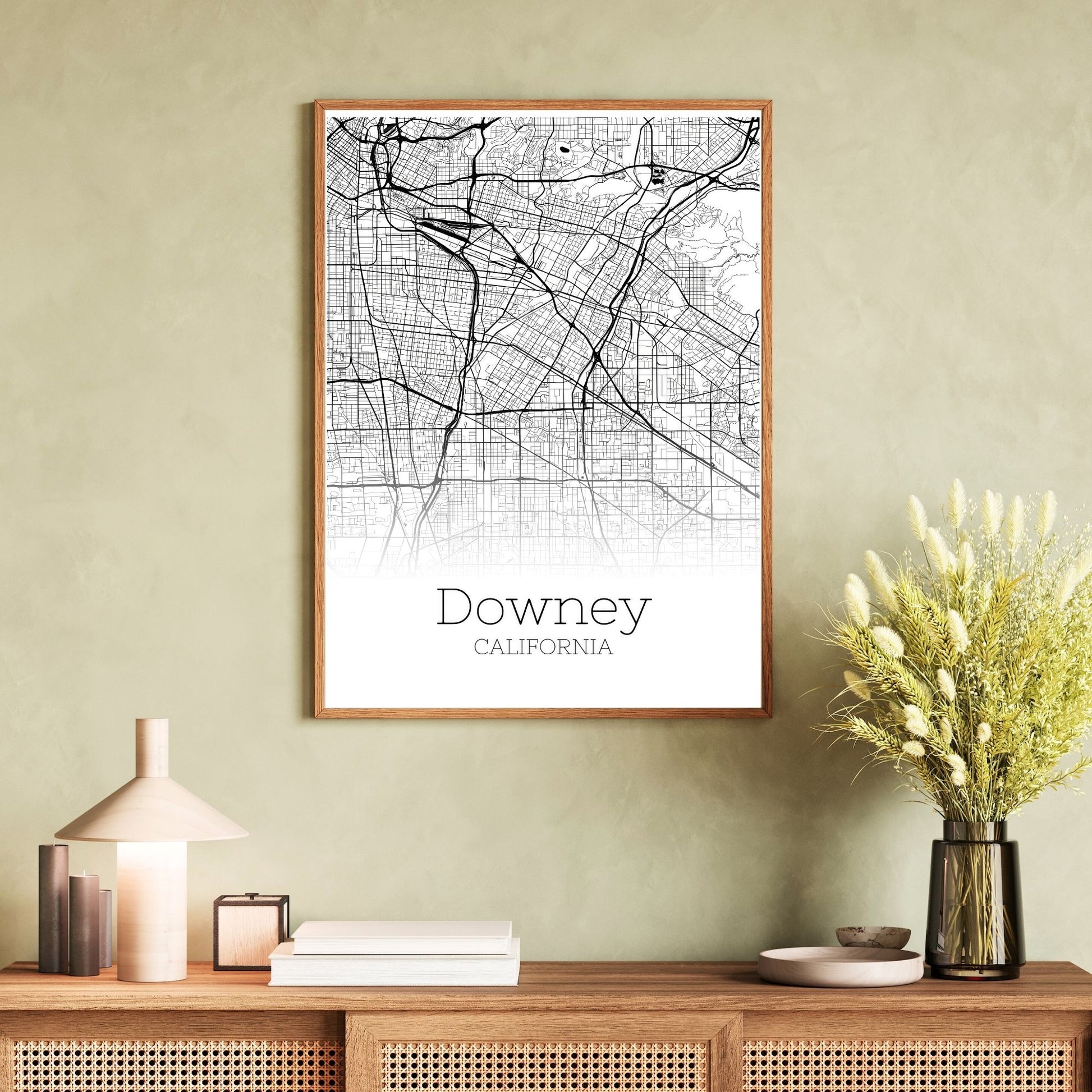 Downey California City Map Poster - GroovyGrove