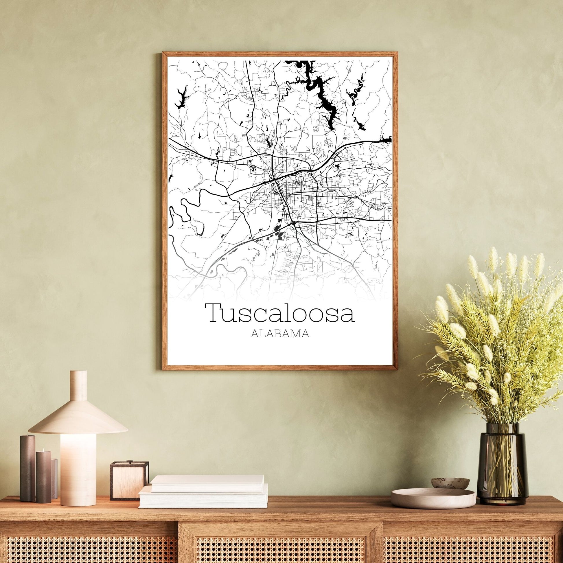 Tuscaloosa Alabama City Map Poster - GroovyGrove