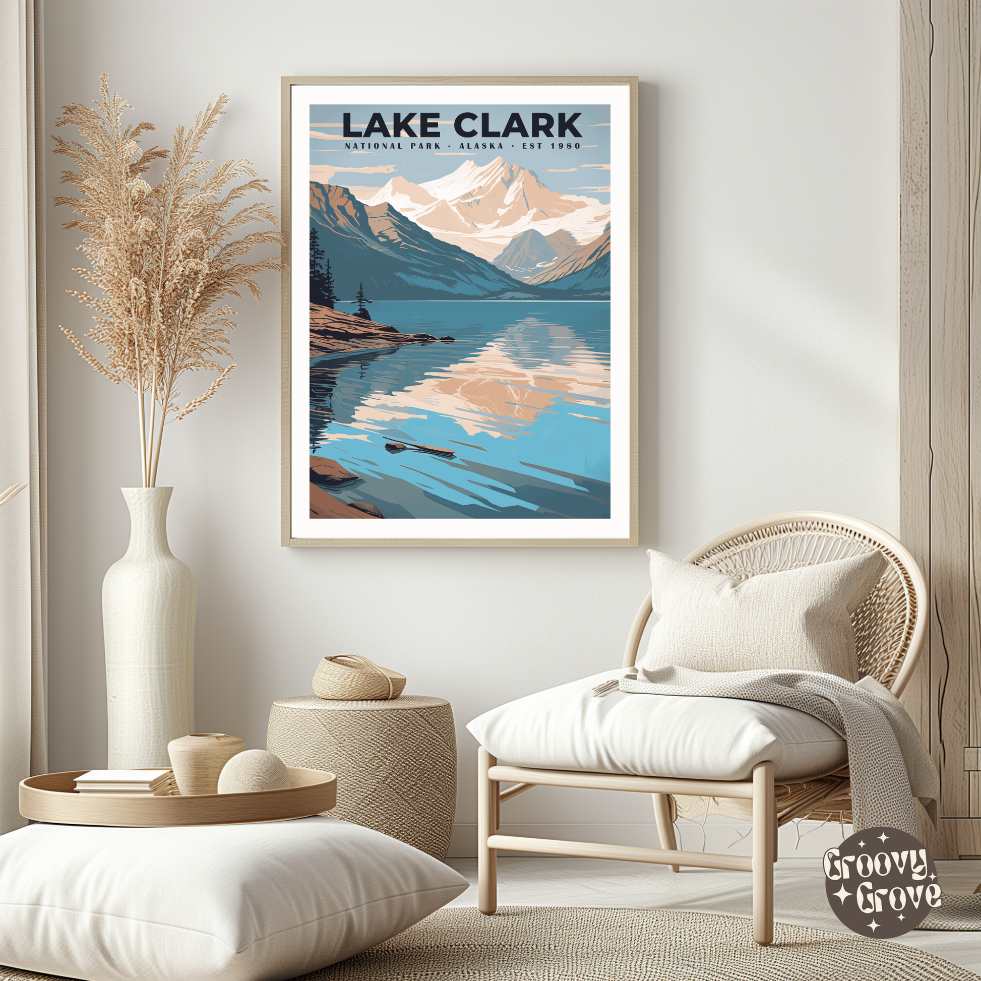 Lake Clark National Park Vintage Poster - GroovyGrove