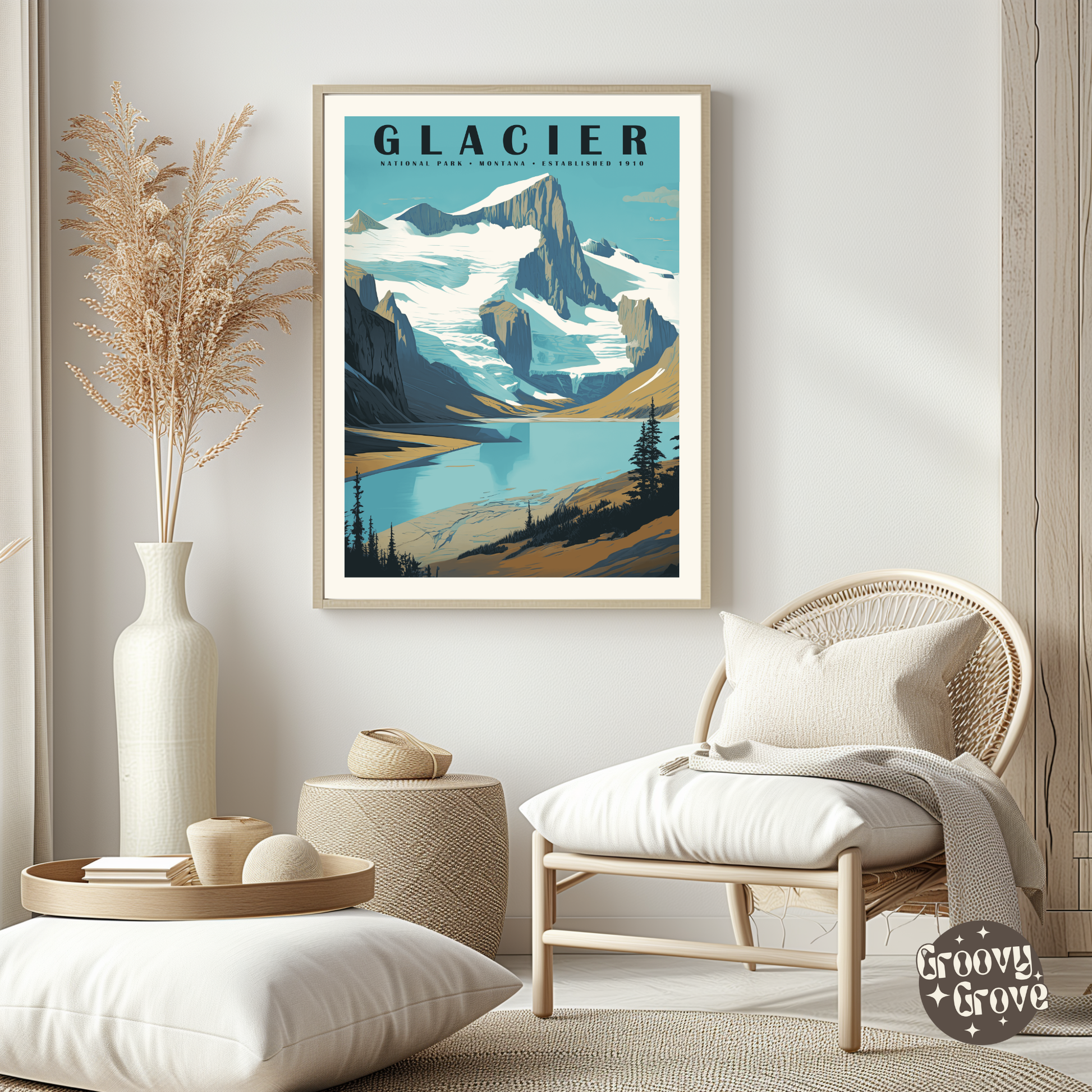 Glacier National Park Vintage Poster - GroovyGrove