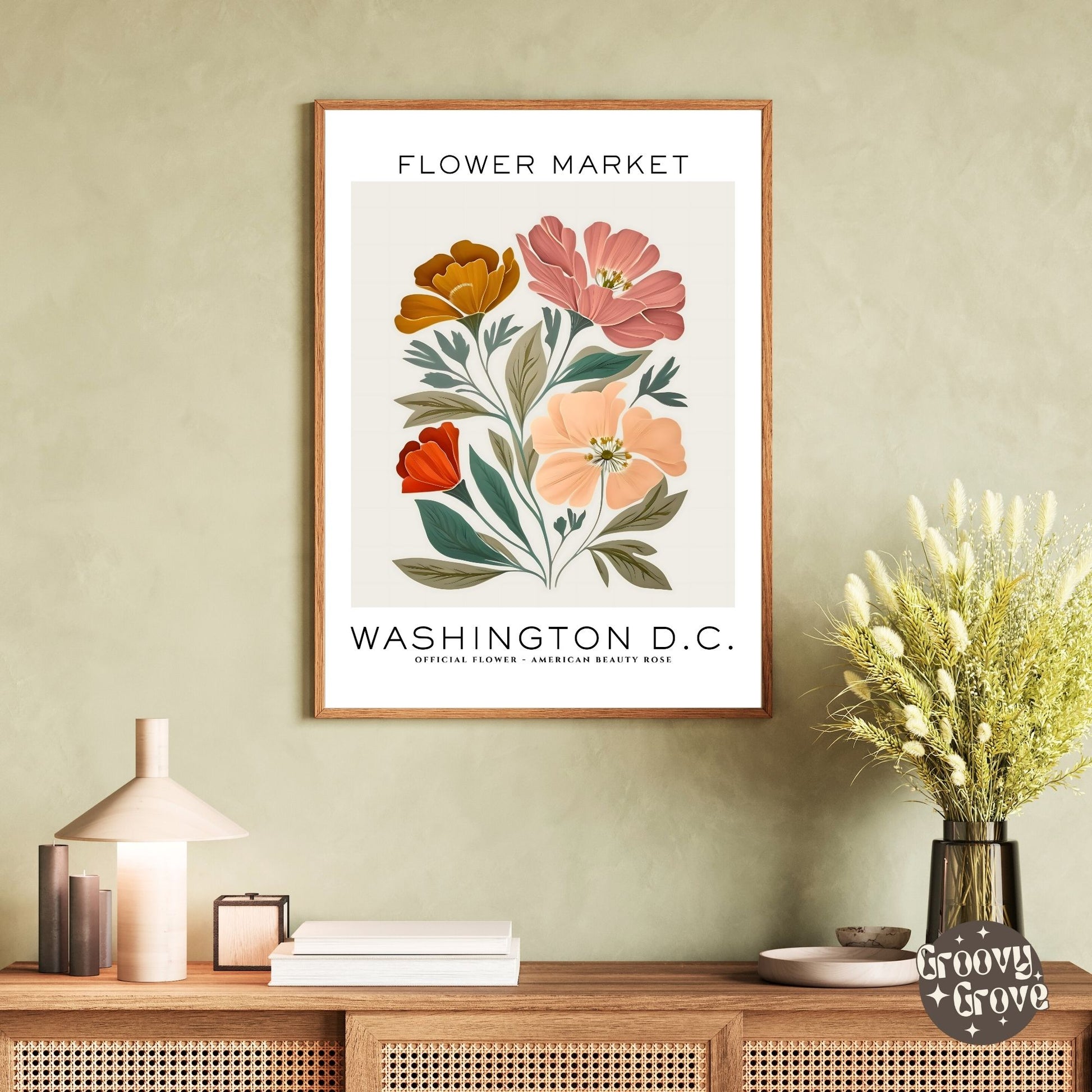 Washington D.C Flower Market Poster - GroovyGrove