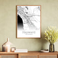 Hayward California City Map Poster - GroovyGrove