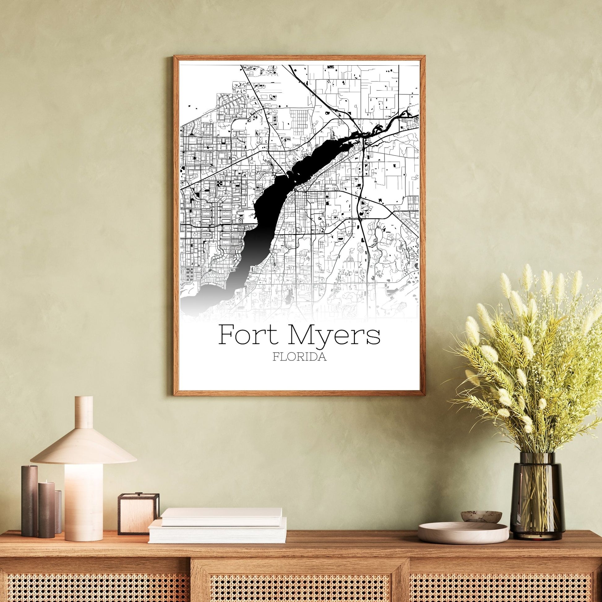 Fort Myers Florida City Map Poster - GroovyGrove