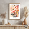 June Birthday Flower Market Poster - GroovyGrove