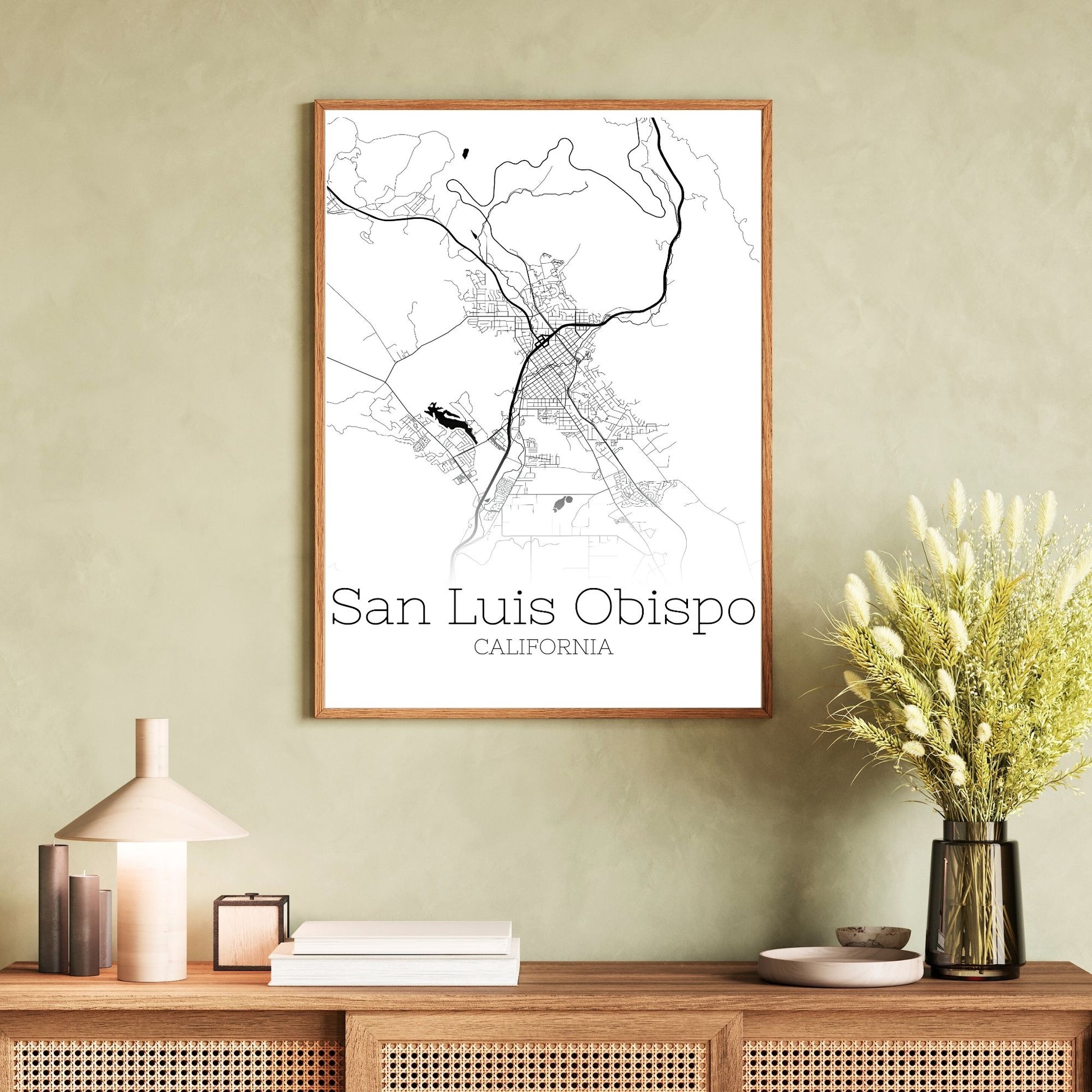 San Luis Obispo California City Map Poster - GroovyGrove