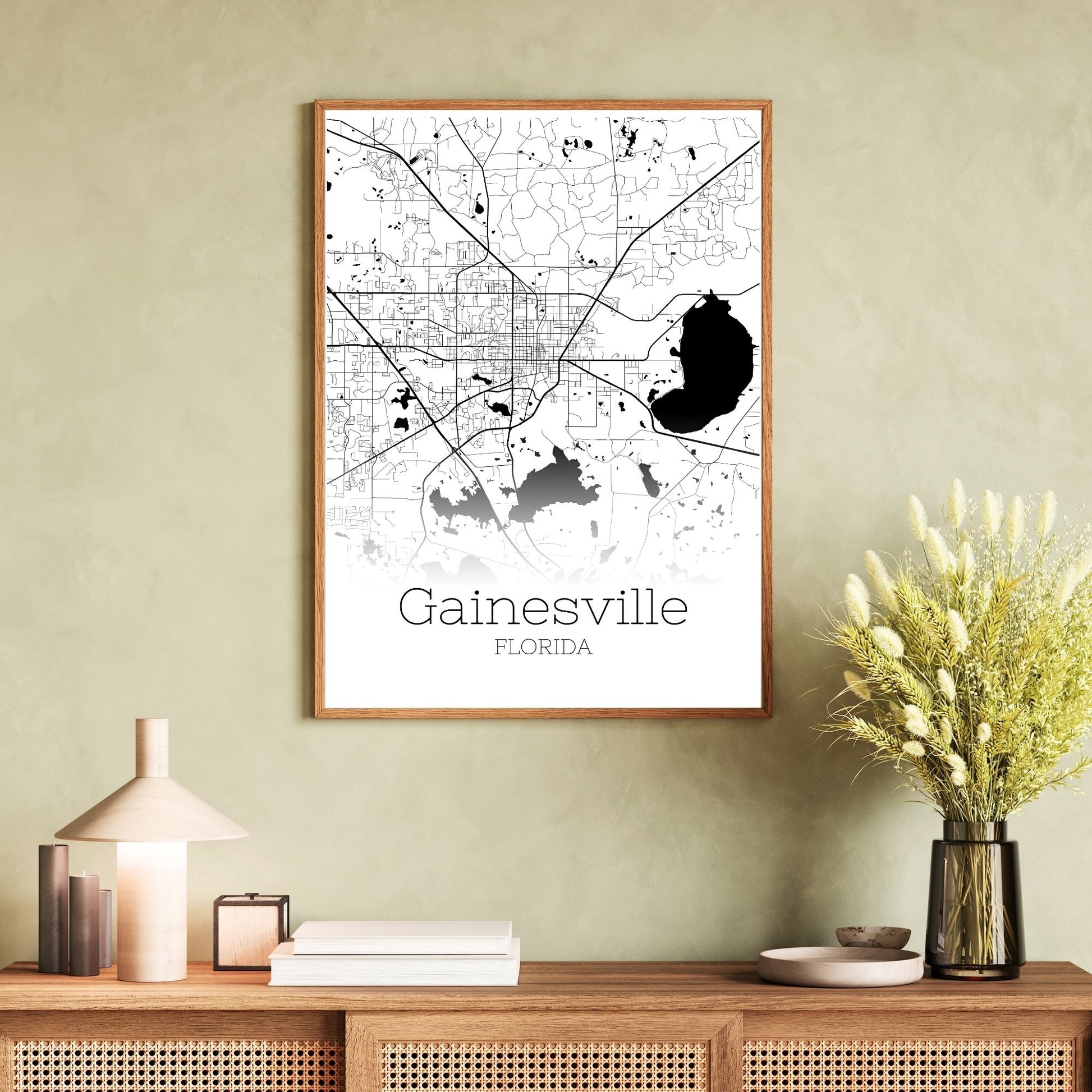 Gainesville Florida City Map Poster - GroovyGrove