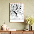 East Providence Rhode Island City Map Poster - GroovyGrove