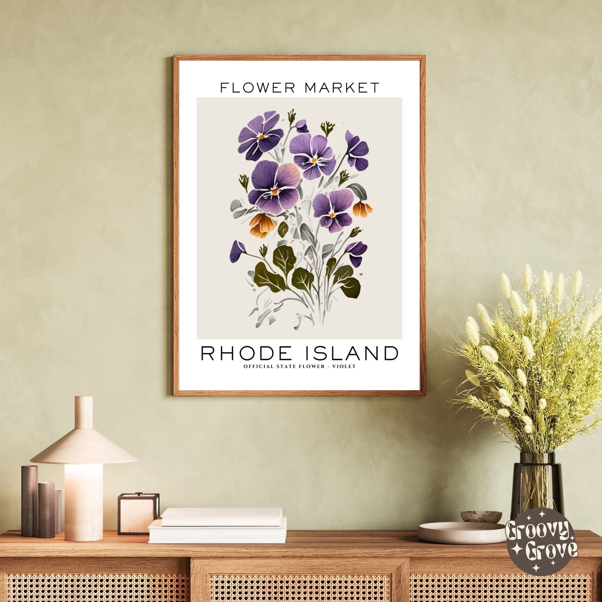 Rhode Island Flower Market Poster - GroovyGrove