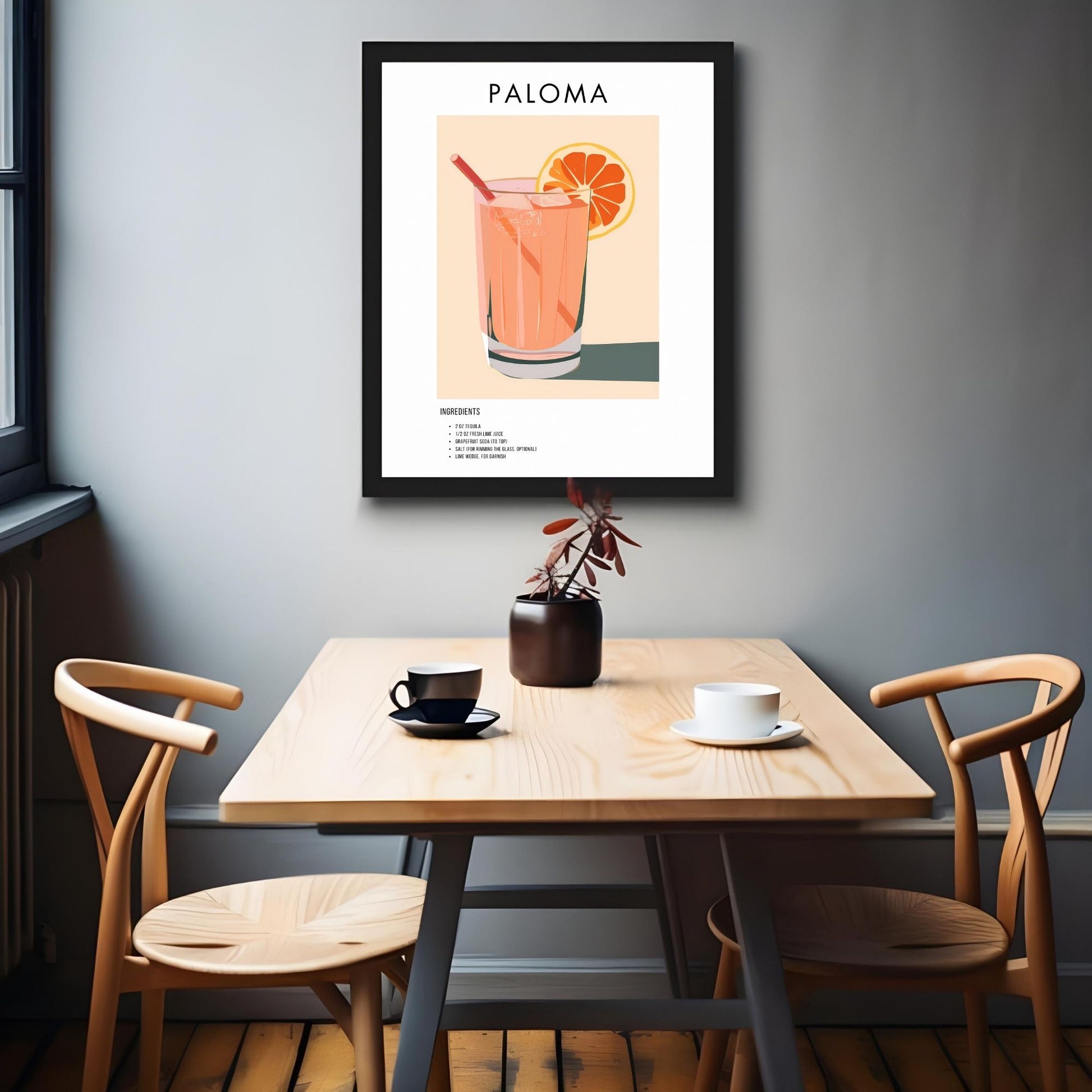 Paloma Retro Cocktail Poster - GroovyGrove