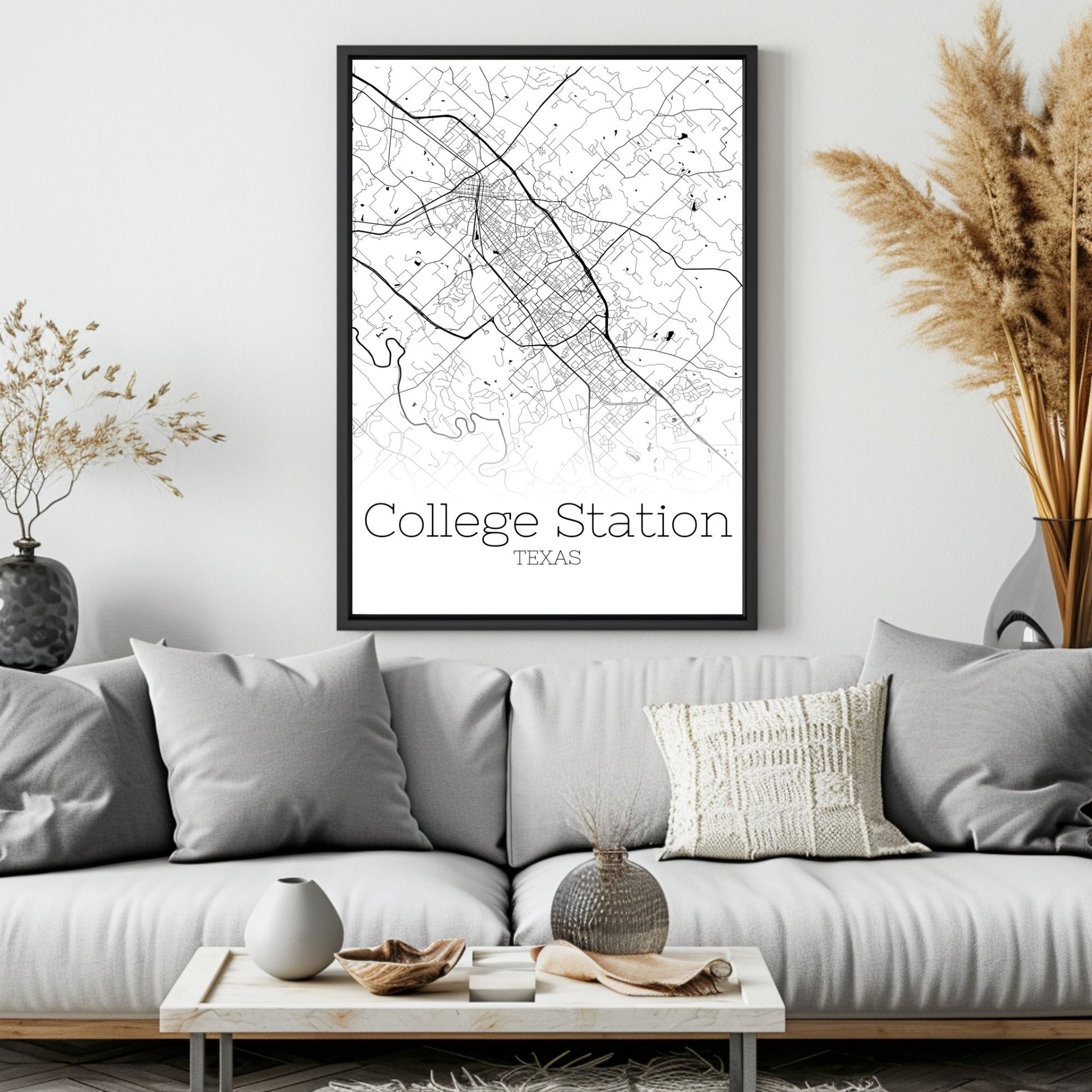 College Station Texas City Map Poster - GroovyGrove