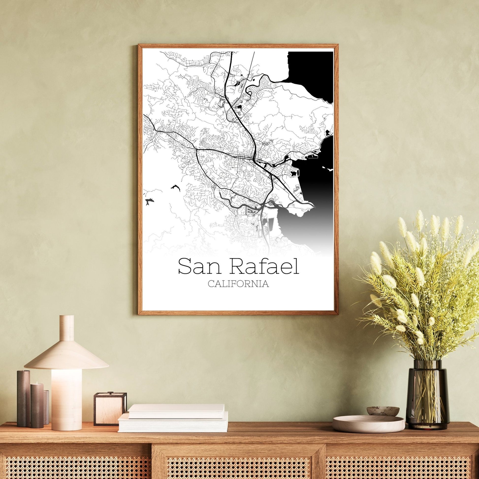 San Rafael California City Map Poster - GroovyGrove