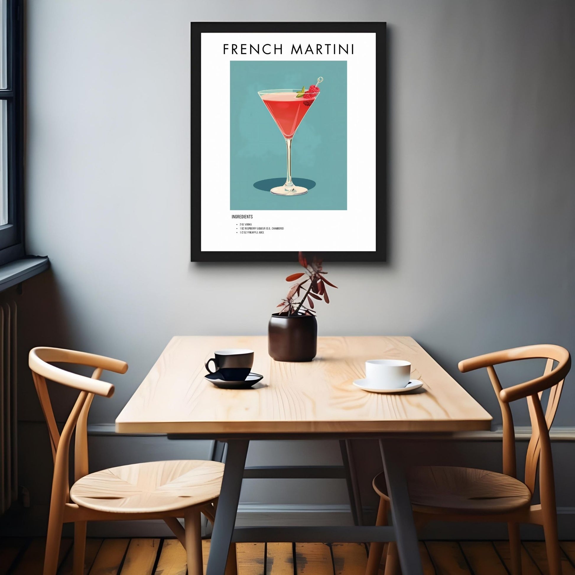 French Martini Retro Cocktail Poster - GroovyGrove