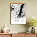 Jersey City New Jersey Map Poster - GroovyGrove