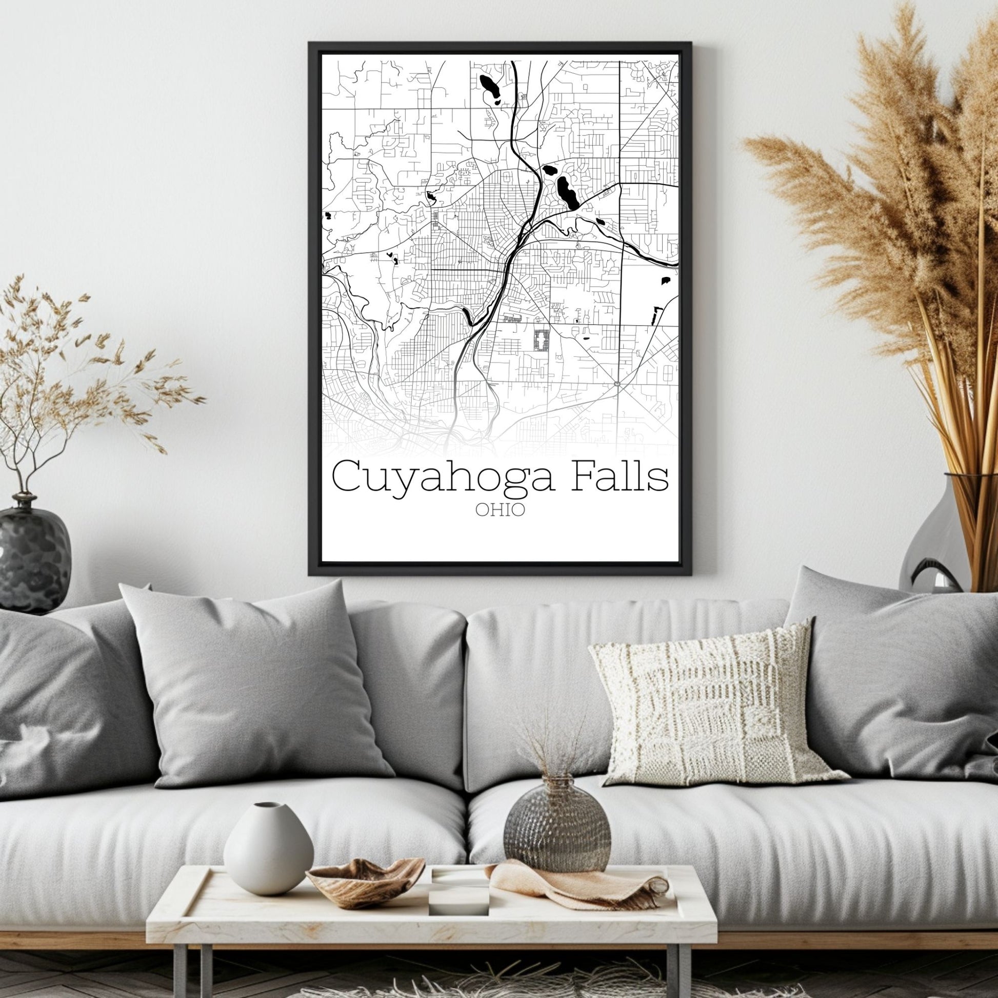 Cuyahoga Falls Ohio City Map Poster - GroovyGrove