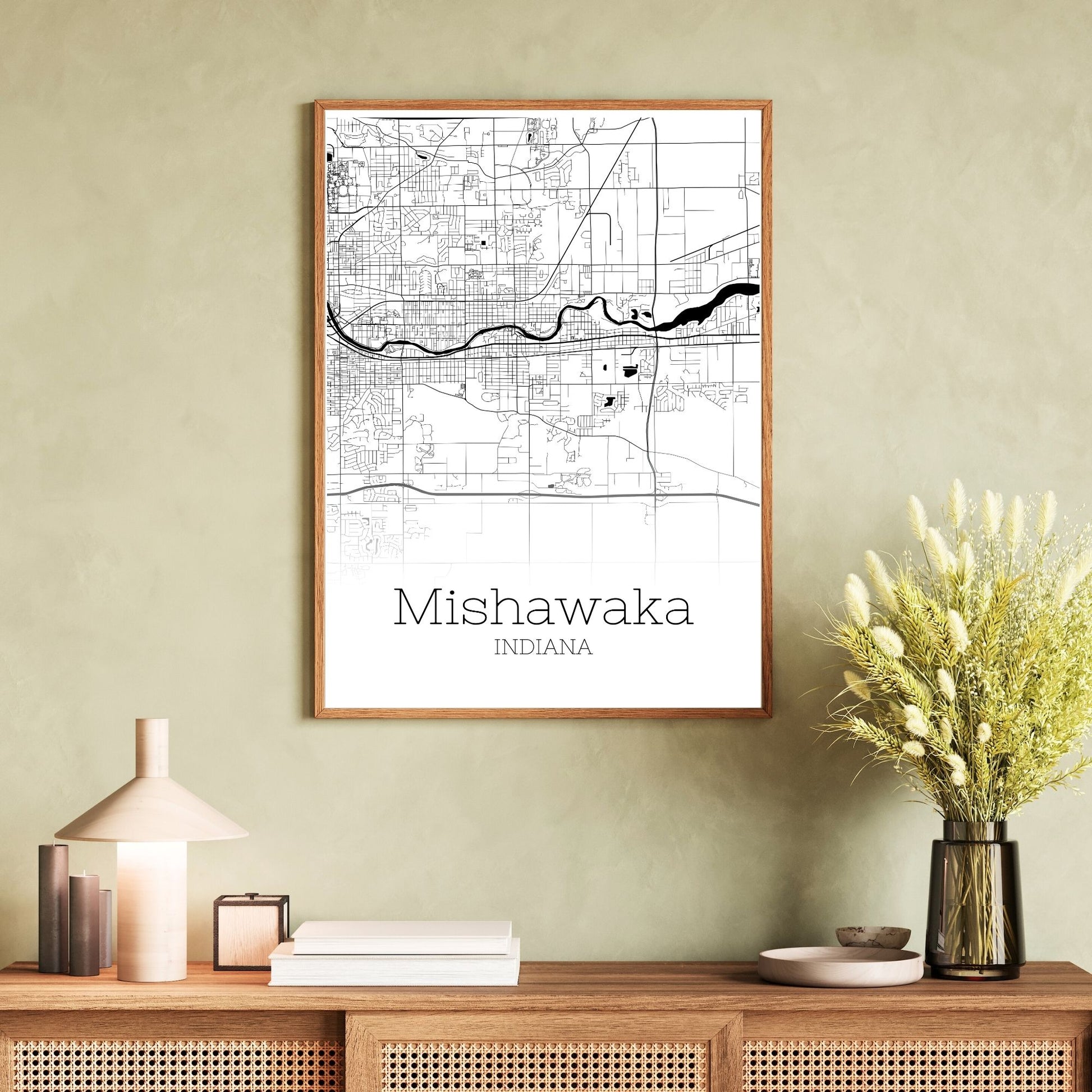 Mishawaka Indiana City Map Poster - GroovyGrove