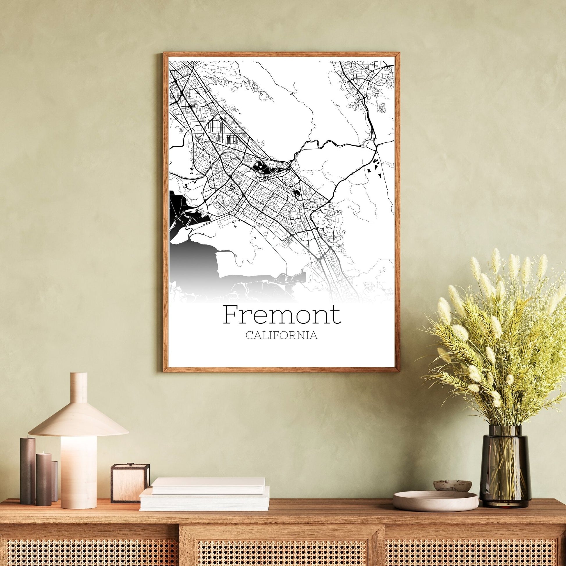 Fremont California City Map Poster - GroovyGrove