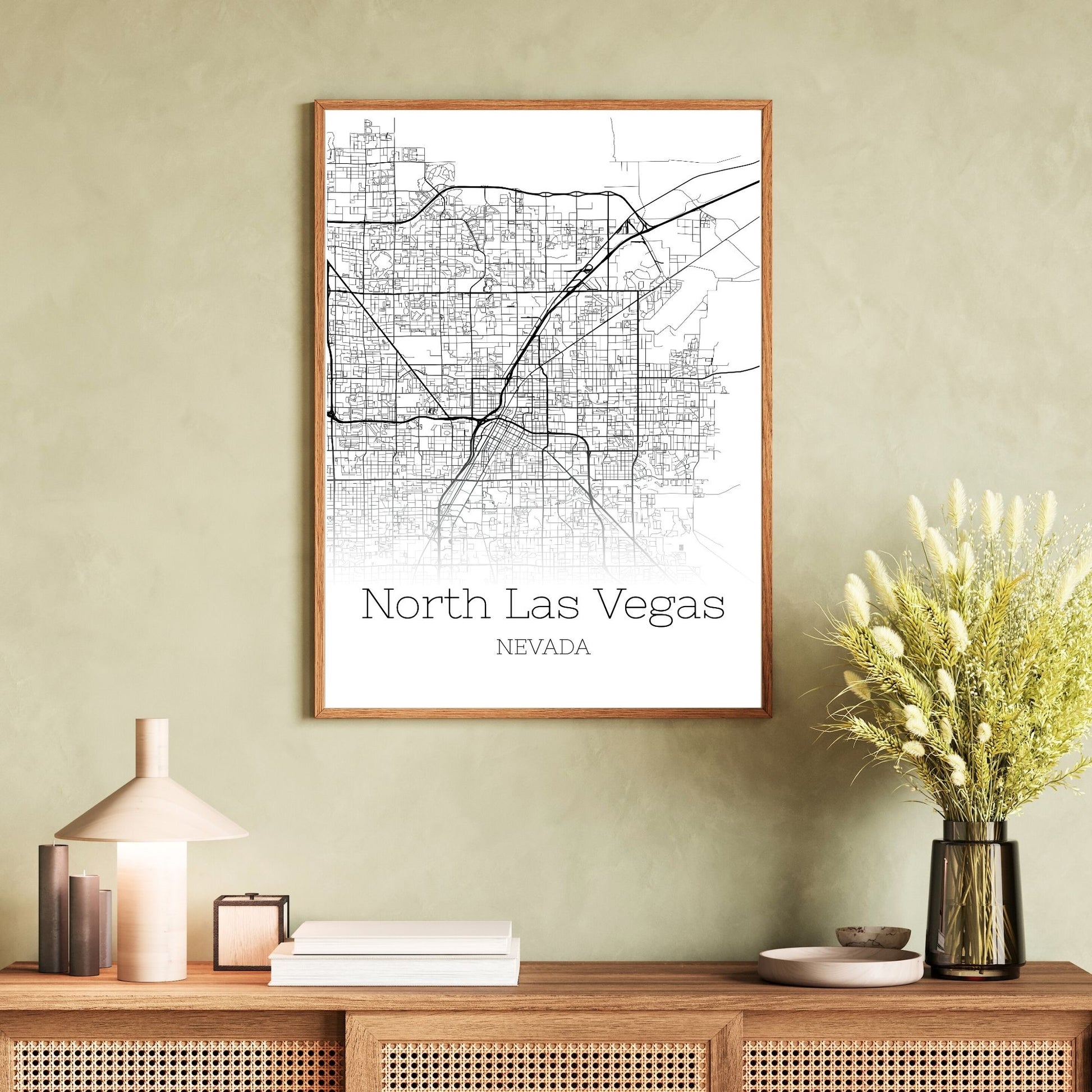 North Las Vegas Nevada City Map Poster - GroovyGrove