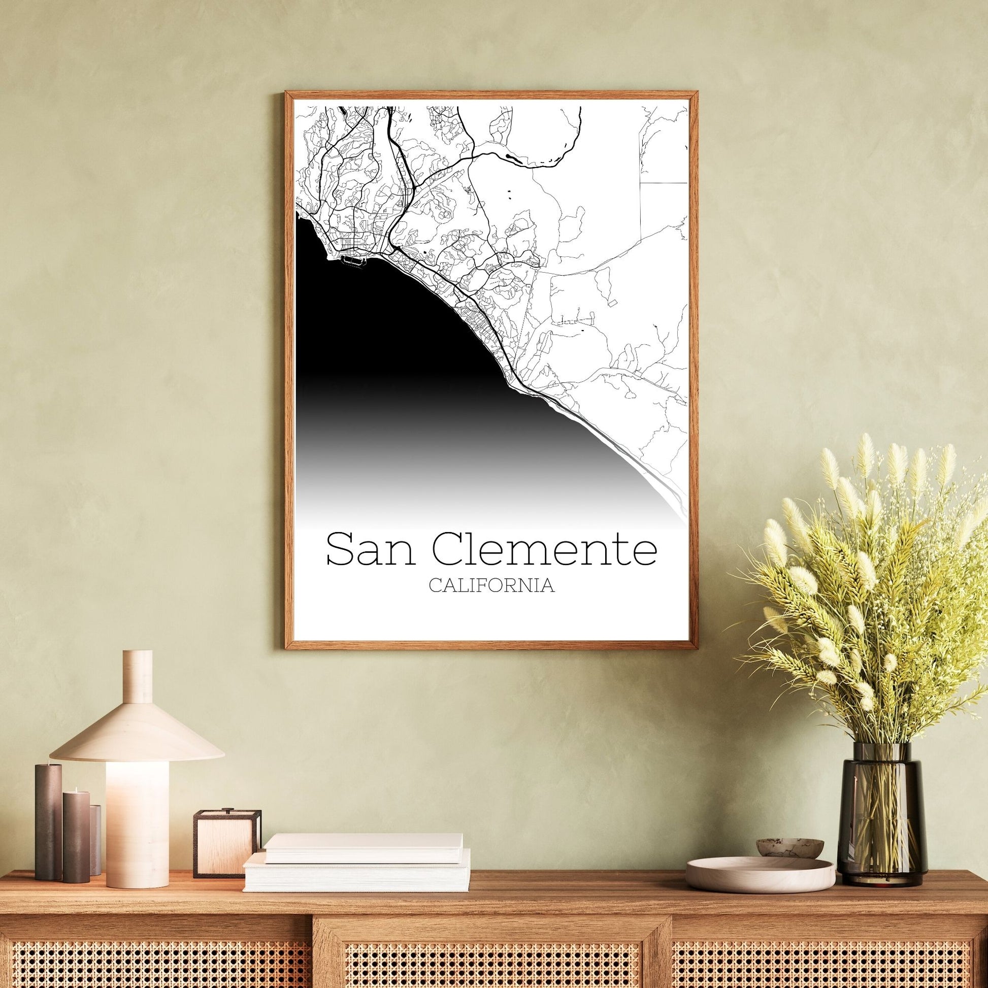 San Clemente California City Map Poster - GroovyGrove