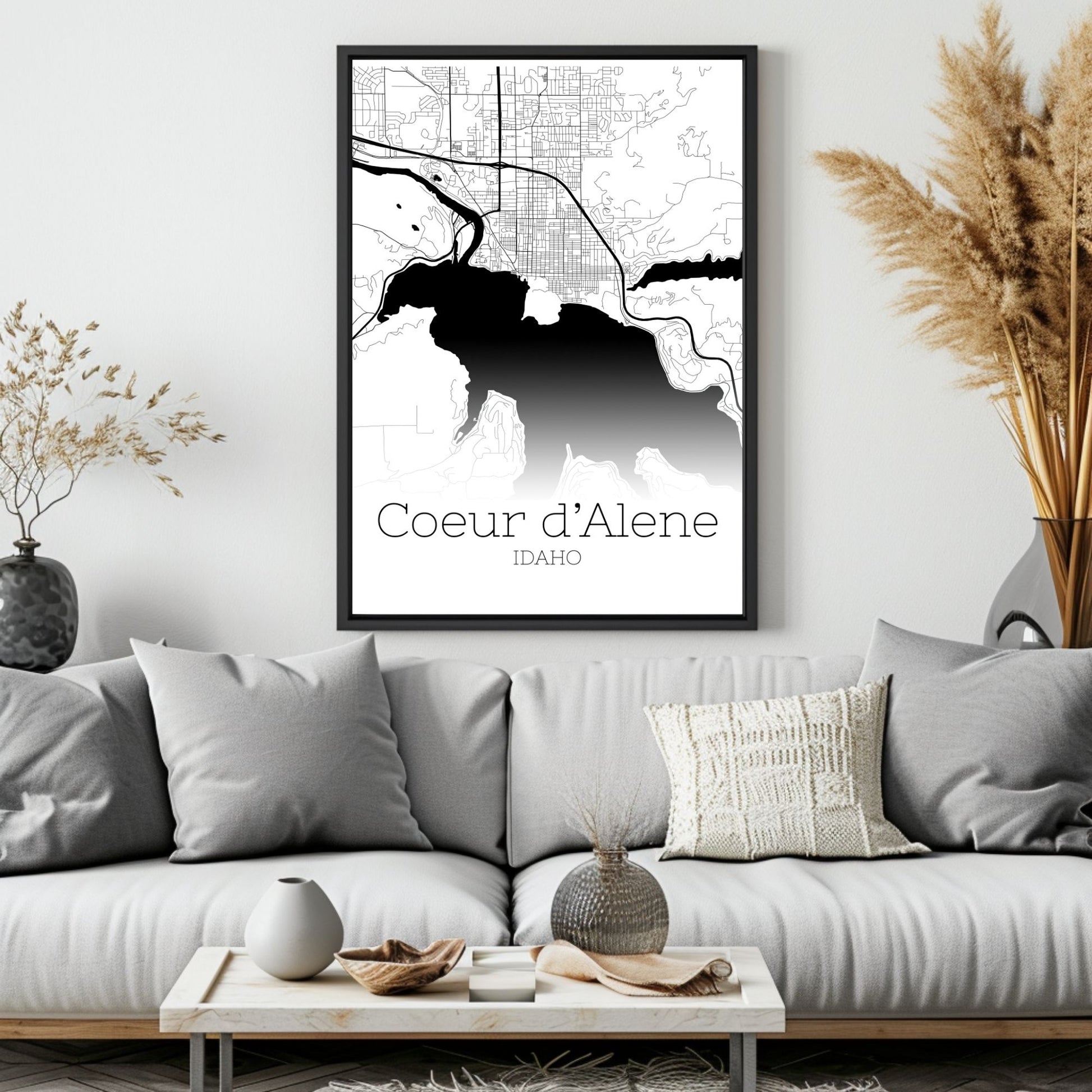 Coeur d'Alene Idaho City Map Poster - GroovyGrove