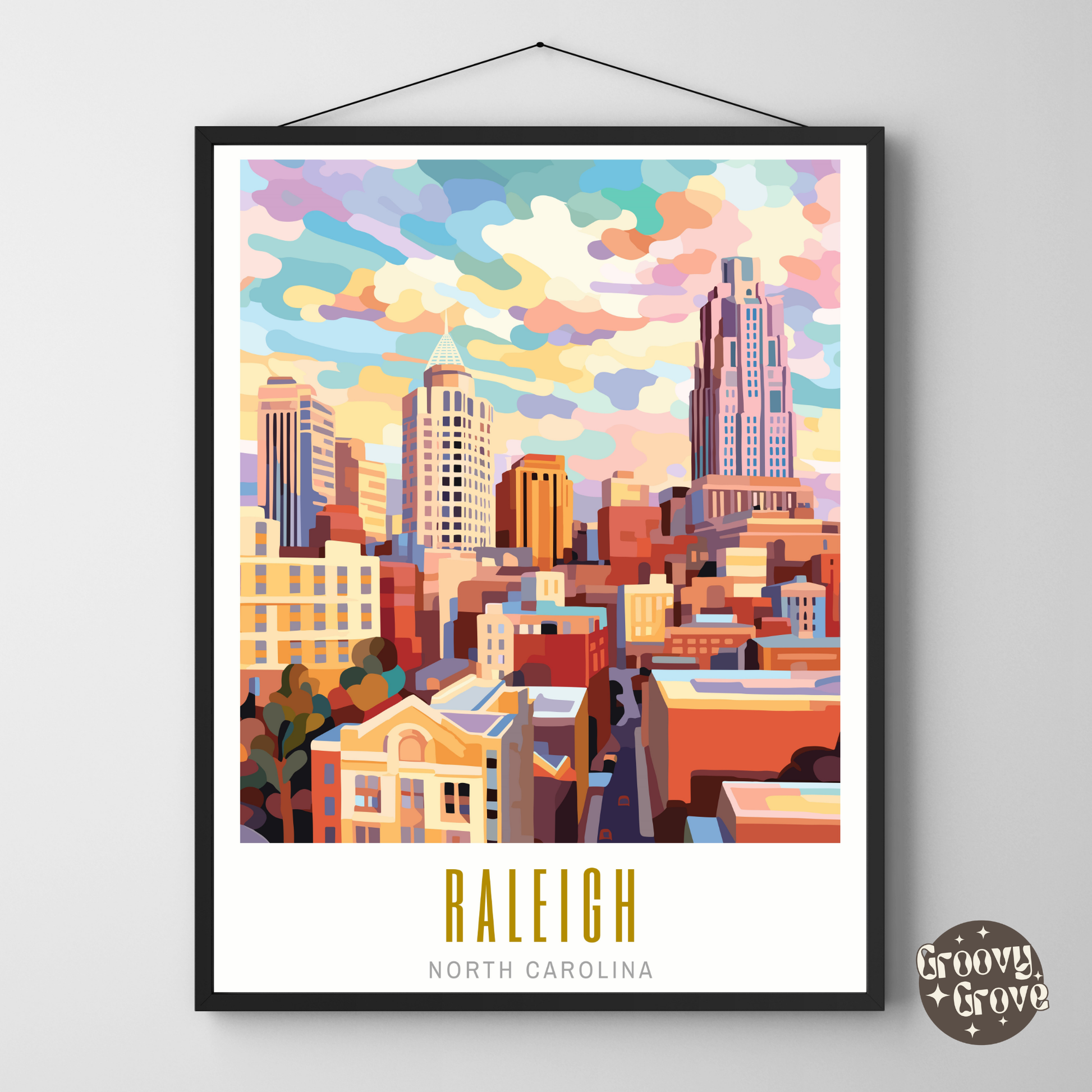 Raleigh North Carolina Poster - GroovyGrove