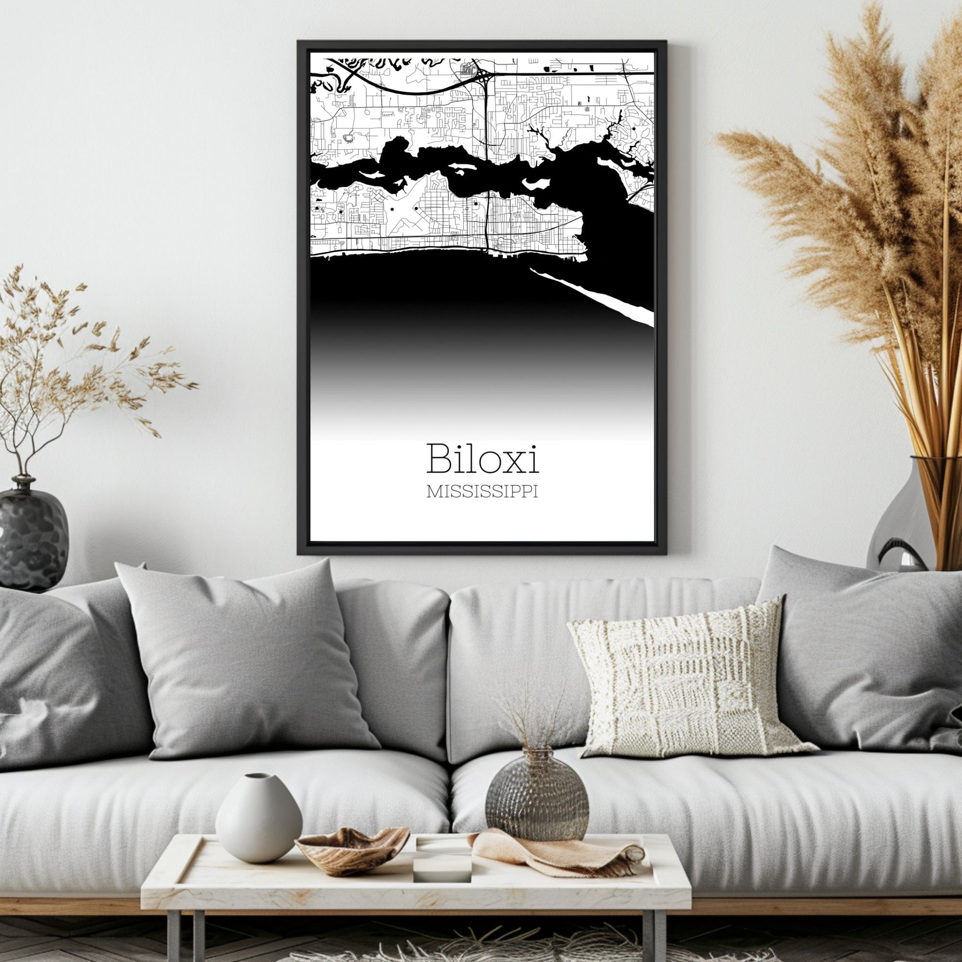 Biloxi Mississippi City Map Poster - GroovyGrove