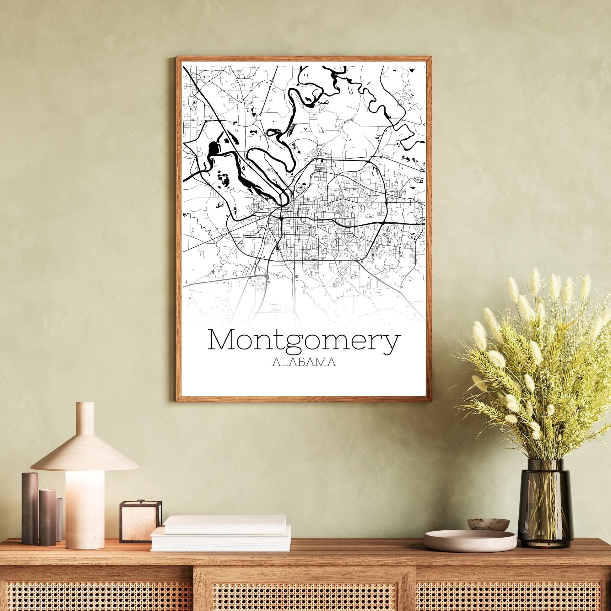 Montgomery Alabama City Map Poster - GroovyGrove