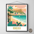 Honolulu Hawaii Poster - GroovyGrove