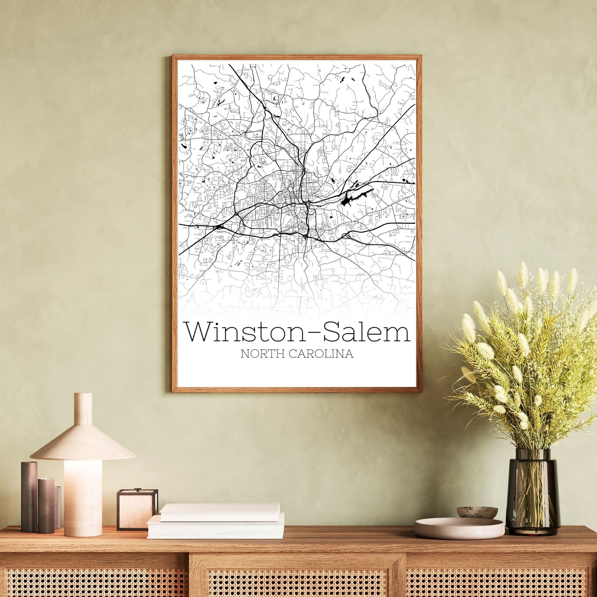 Winston-Salem North Carolina City Map Poster - GroovyGrove