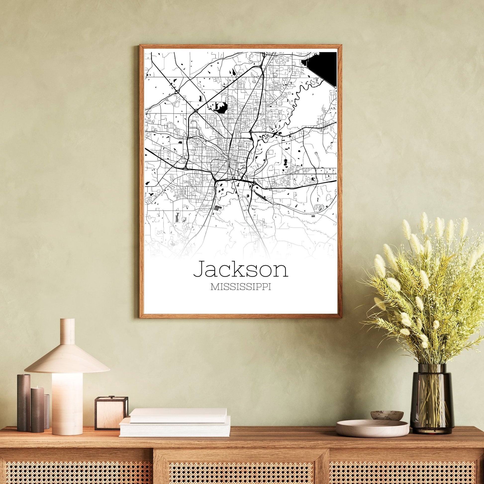 Jackson Mississippi City Map Poster - GroovyGrove