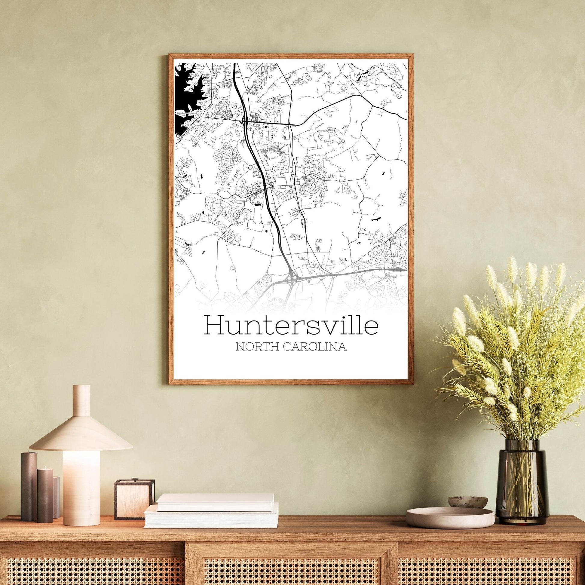 Huntersville North Carolina City Map Poster - GroovyGrove