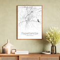 Fayetteville Arkansas City Map Poster - GroovyGrove