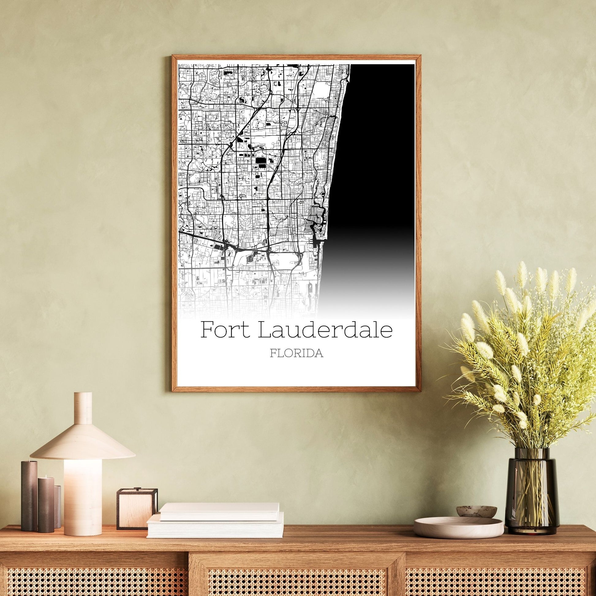 Fort Lauderdale Florida City Map Poster - GroovyGrove