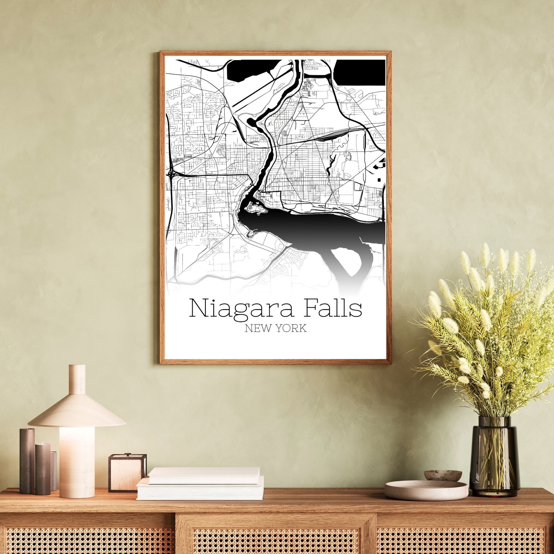 Niagara Falls New York City Map Poster - GroovyGrove