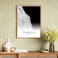 Evanston Illinois City Map Poster - GroovyGrove