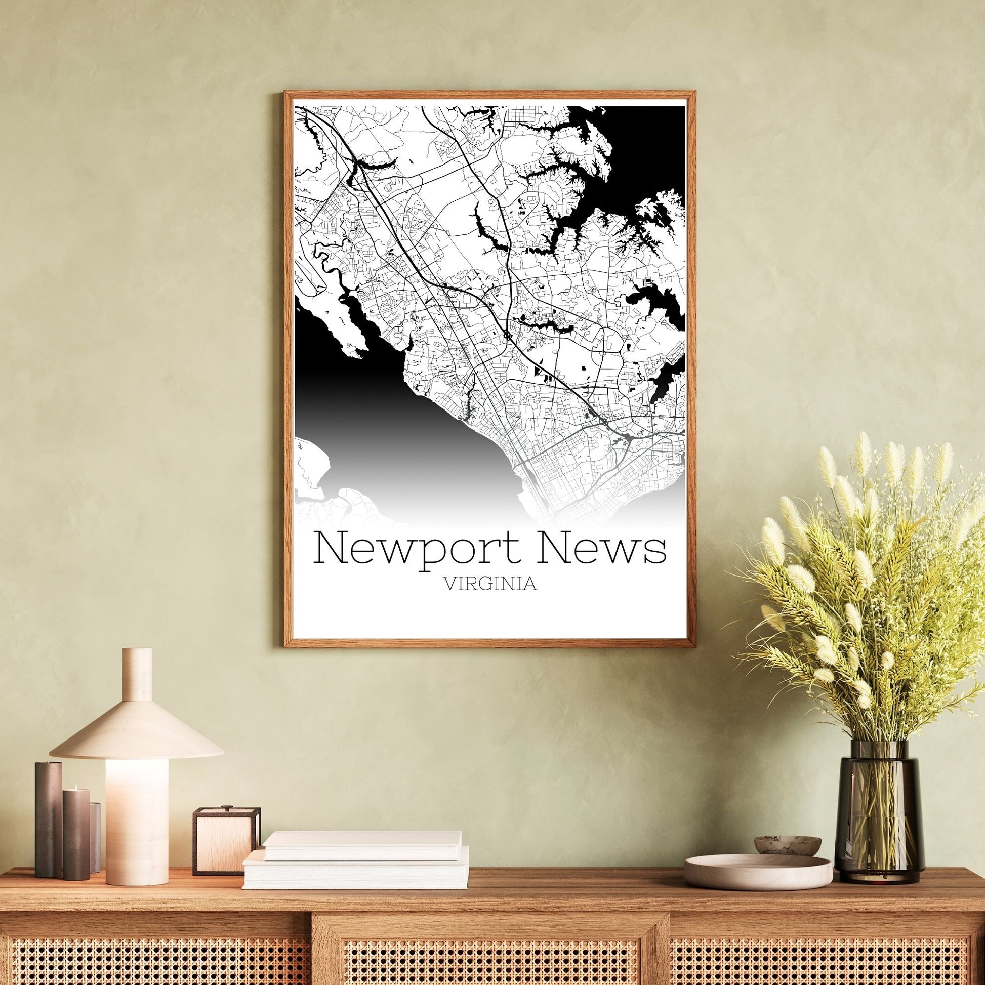 Newport News Virginia City Map Poster - GroovyGrove