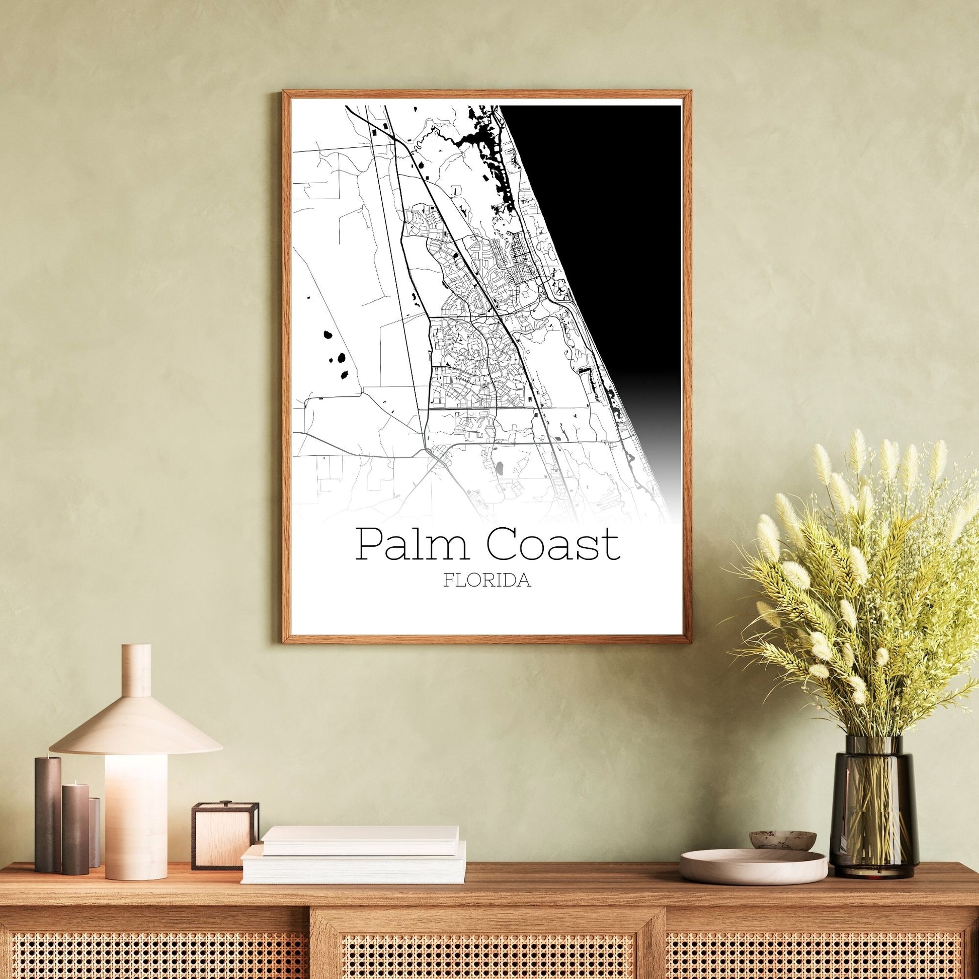 Palm Coast Florida City Map Poster - GroovyGrove