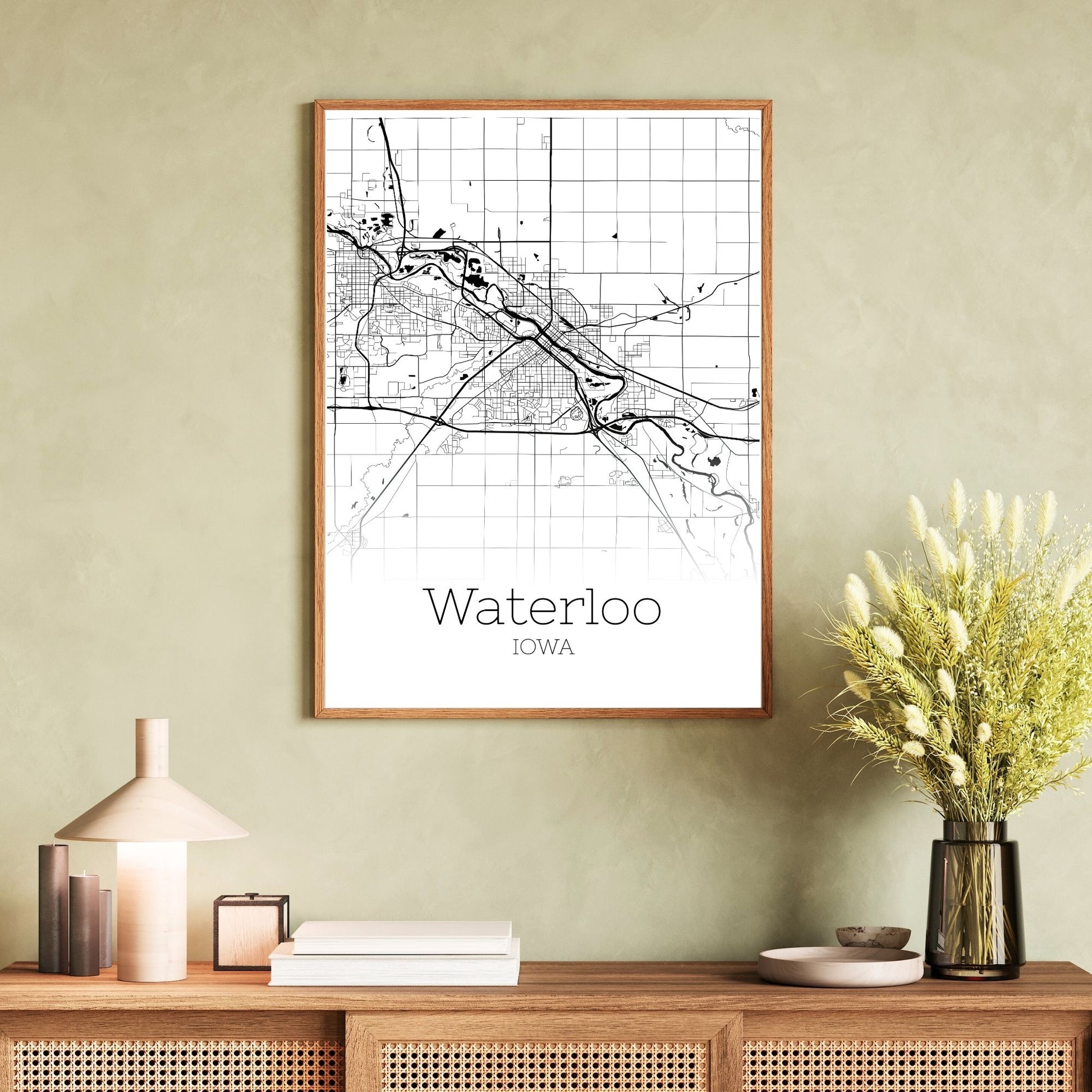 Waterloo Iowa City Map Poster - GroovyGrove