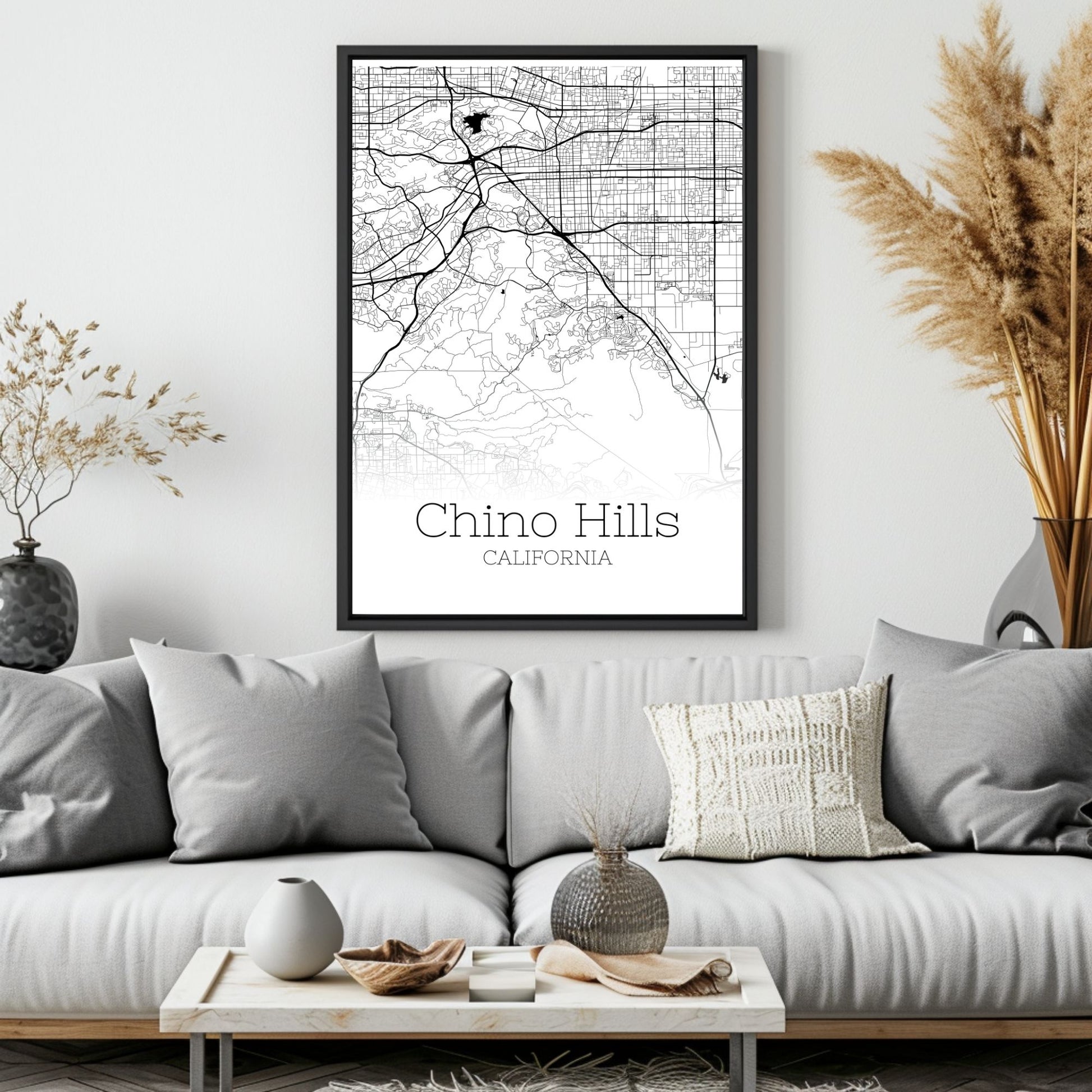 Chino Hills California City Map Poster - GroovyGrove