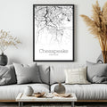 Chesapeake Virginia City Map Poster - GroovyGrove