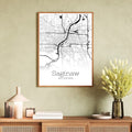 Saginaw Michigan City Map Poster - GroovyGrove