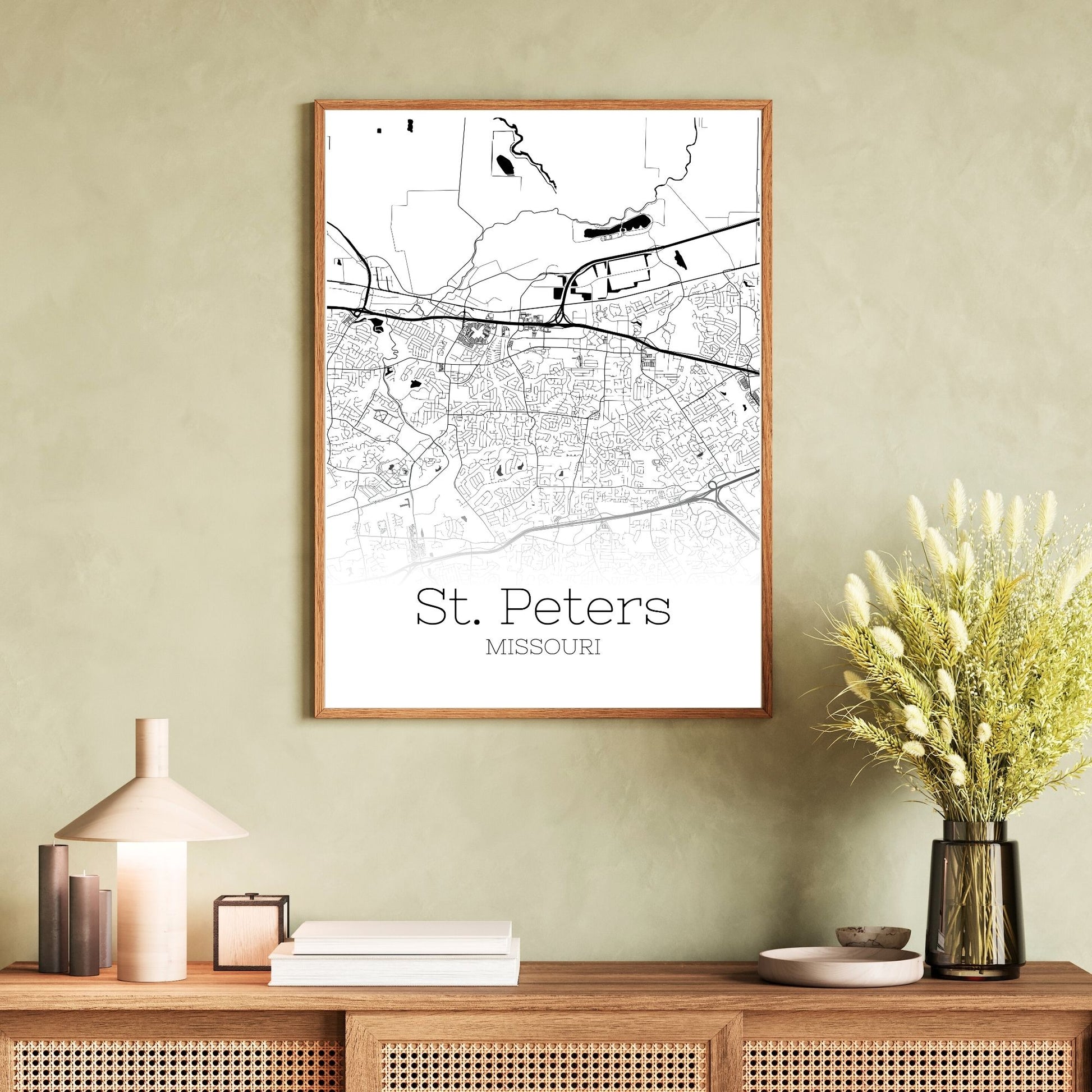 St. Peters Missouri City Map Poster - GroovyGrove